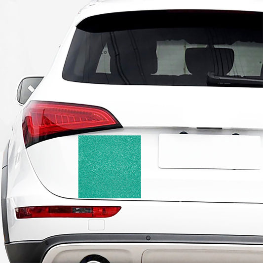 Turquoise (NOT Real) Glitter Print Car Sticker