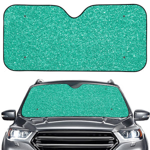 Turquoise (NOT Real) Glitter Print Car Windshield Sun Shade