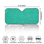 Turquoise (NOT Real) Glitter Print Car Windshield Sun Shade