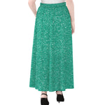 Turquoise (NOT Real) Glitter Print Chiffon Maxi Skirt
