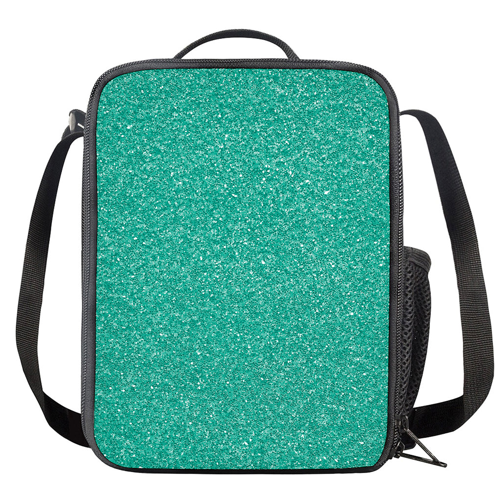 Turquoise (NOT Real) Glitter Print Crossbody Lunch Bag