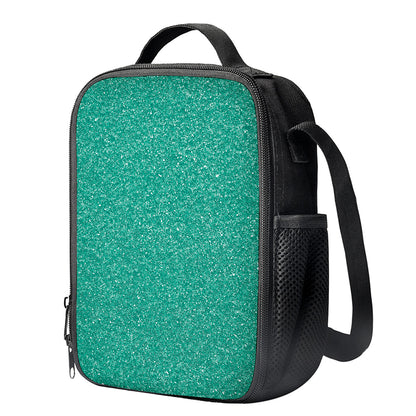 Turquoise (NOT Real) Glitter Print Crossbody Lunch Bag