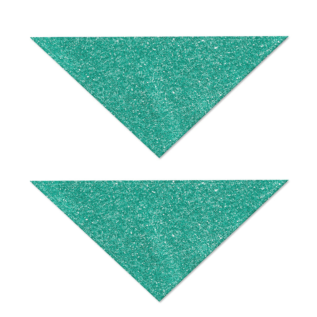 Turquoise (NOT Real) Glitter Print Dog Bandana