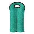 Turquoise (NOT Real) Glitter Print Double Neoprene Wine Tote