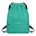 Turquoise (NOT Real) Glitter Print Drawstring Backpack