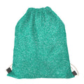 Turquoise (NOT Real) Glitter Print Drawstring Bag