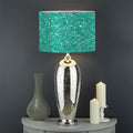Turquoise (NOT Real) Glitter Print Drum Lamp Shade