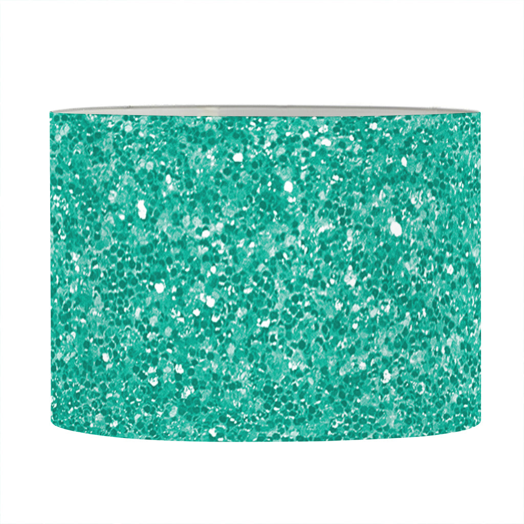 Turquoise (NOT Real) Glitter Print Drum Lamp Shade