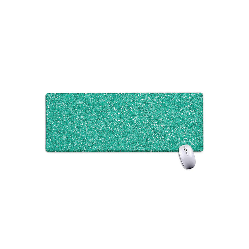 Turquoise (NOT Real) Glitter Print Extended Mouse Pad