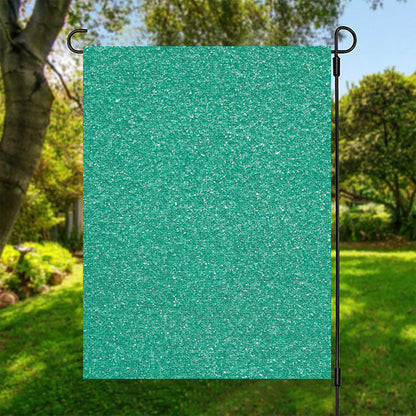 Turquoise (NOT Real) Glitter Print Garden Flag