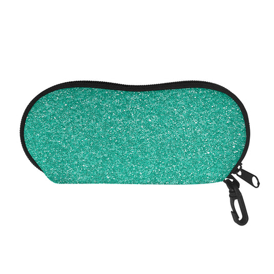 Turquoise (NOT Real) Glitter Print Glasses Case