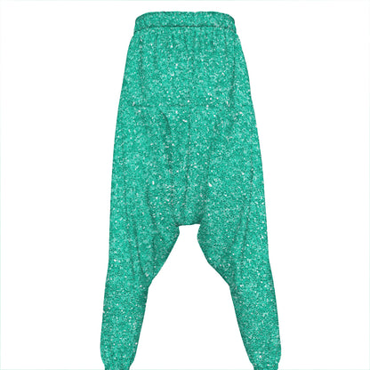 Turquoise (NOT Real) Glitter Print Hammer Pants