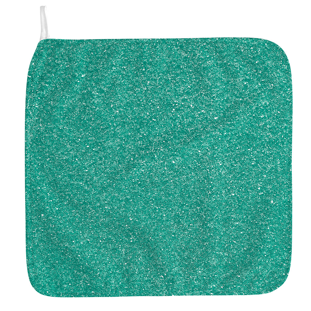 Turquoise (NOT Real) Glitter Print Hand Towel