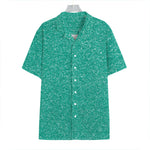 Turquoise (NOT Real) Glitter Print Hawaiian Shirt