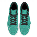 Turquoise (NOT Real) Glitter Print High Top Leather Sneakers