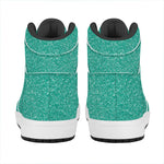 Turquoise (NOT Real) Glitter Print High Top Leather Sneakers