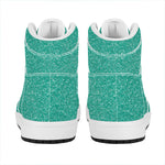 Turquoise (NOT Real) Glitter Print High Top Leather Sneakers