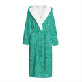 Turquoise (NOT Real) Glitter Print Hooded Bathrobe