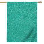 Turquoise (NOT Real) Glitter Print House Flag