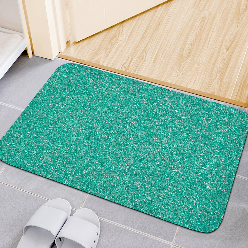 Turquoise (NOT Real) Glitter Print Indoor Door Mat