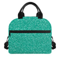 Turquoise (NOT Real) Glitter Print Insulated Lunch Bag