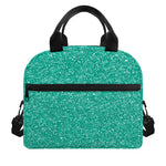 Turquoise (NOT Real) Glitter Print Insulated Lunch Bag