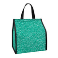 Turquoise (NOT Real) Glitter Print Insulated Lunch Tote