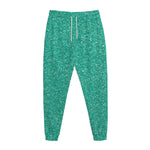 Turquoise (NOT Real) Glitter Print Jogger Pants