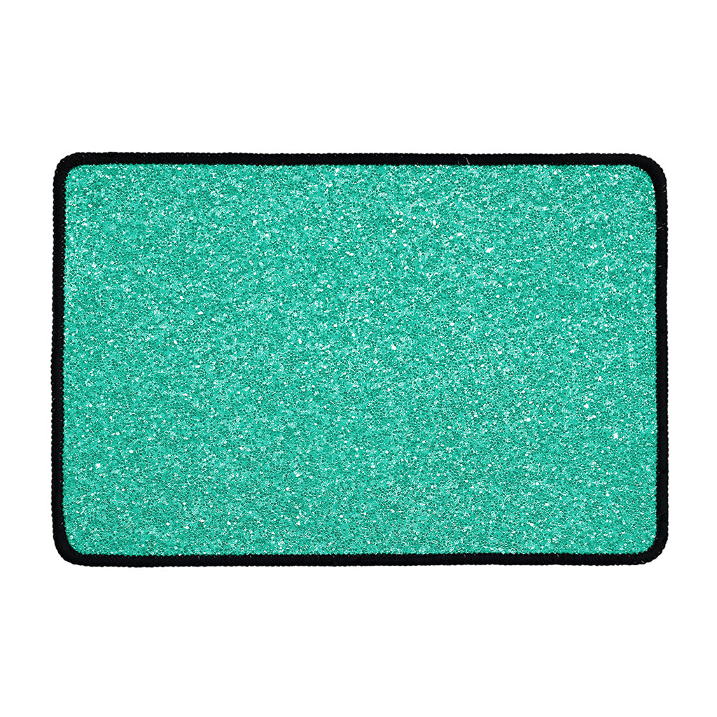 Turquoise (NOT Real) Glitter Print Kitchen Mat