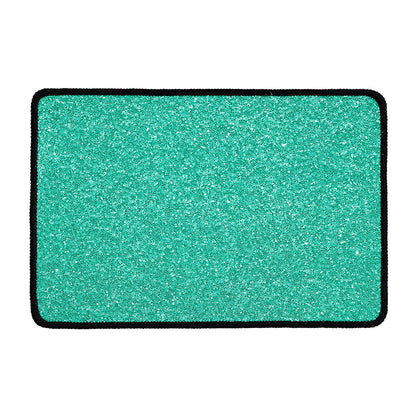 Turquoise (NOT Real) Glitter Print Kitchen Mat