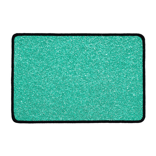 Turquoise (NOT Real) Glitter Print Kitchen Mat