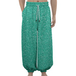 Turquoise (NOT Real) Glitter Print Lantern Pants