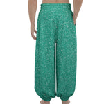 Turquoise (NOT Real) Glitter Print Lantern Pants