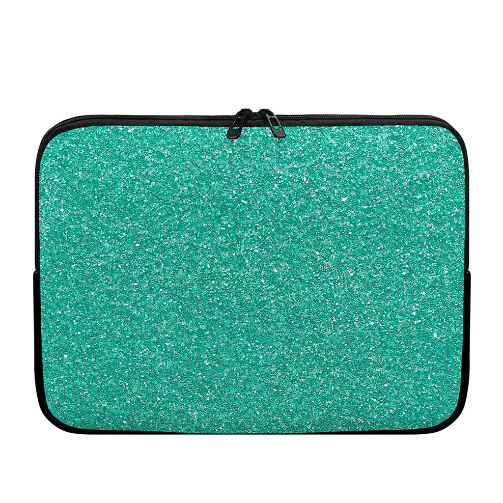 Turquoise (NOT Real) Glitter Print Laptop Sleeve