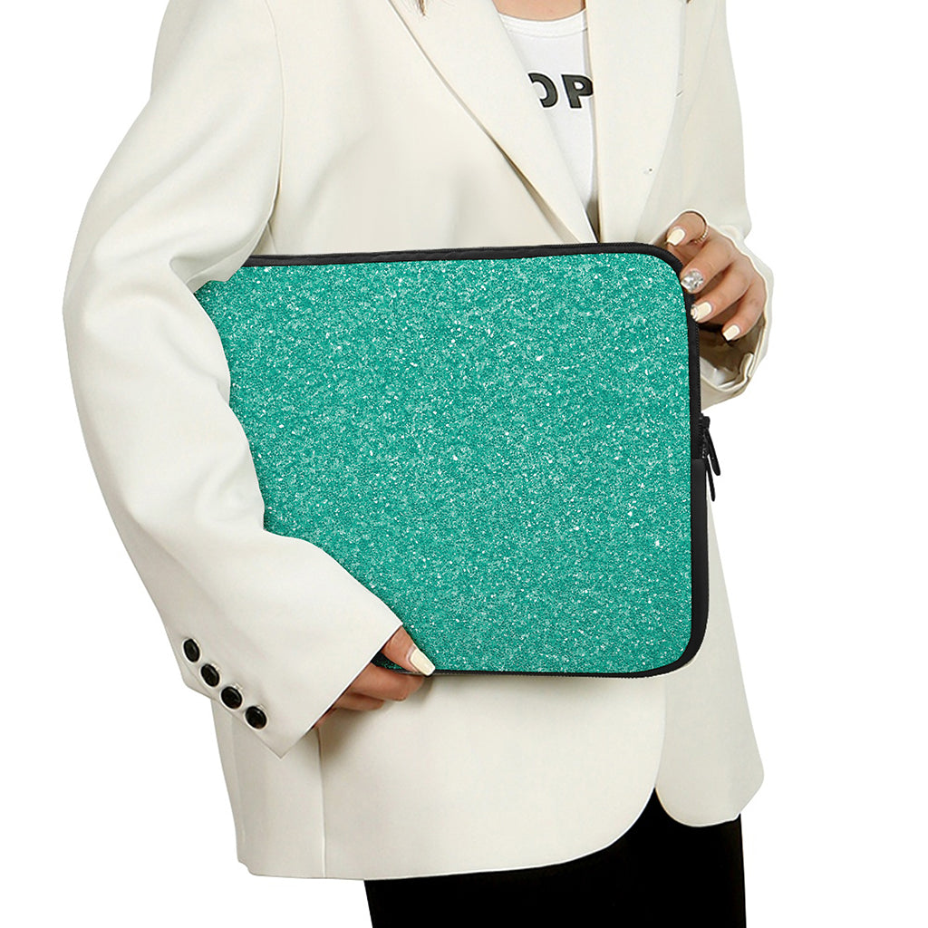 Turquoise (NOT Real) Glitter Print Laptop Sleeve