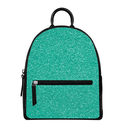 Turquoise (NOT Real) Glitter Print Leather Backpack