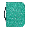 Turquoise (NOT Real) Glitter Print Leather Bible Cover