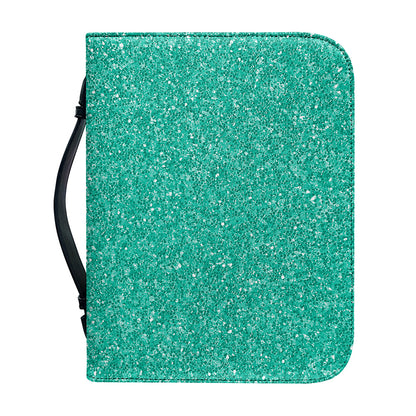 Turquoise (NOT Real) Glitter Print Leather Bible Cover