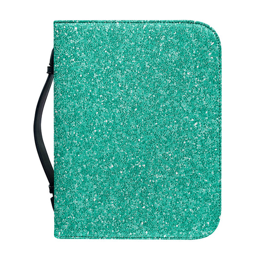 Turquoise (NOT Real) Glitter Print Leather Bible Cover