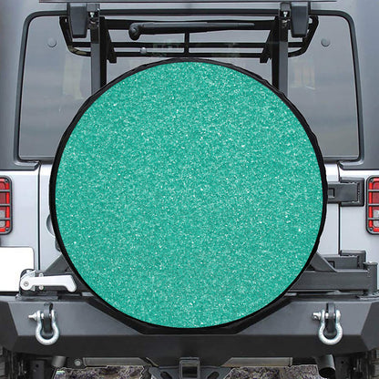 Turquoise (NOT Real) Glitter Print Leather Spare Tire Cover