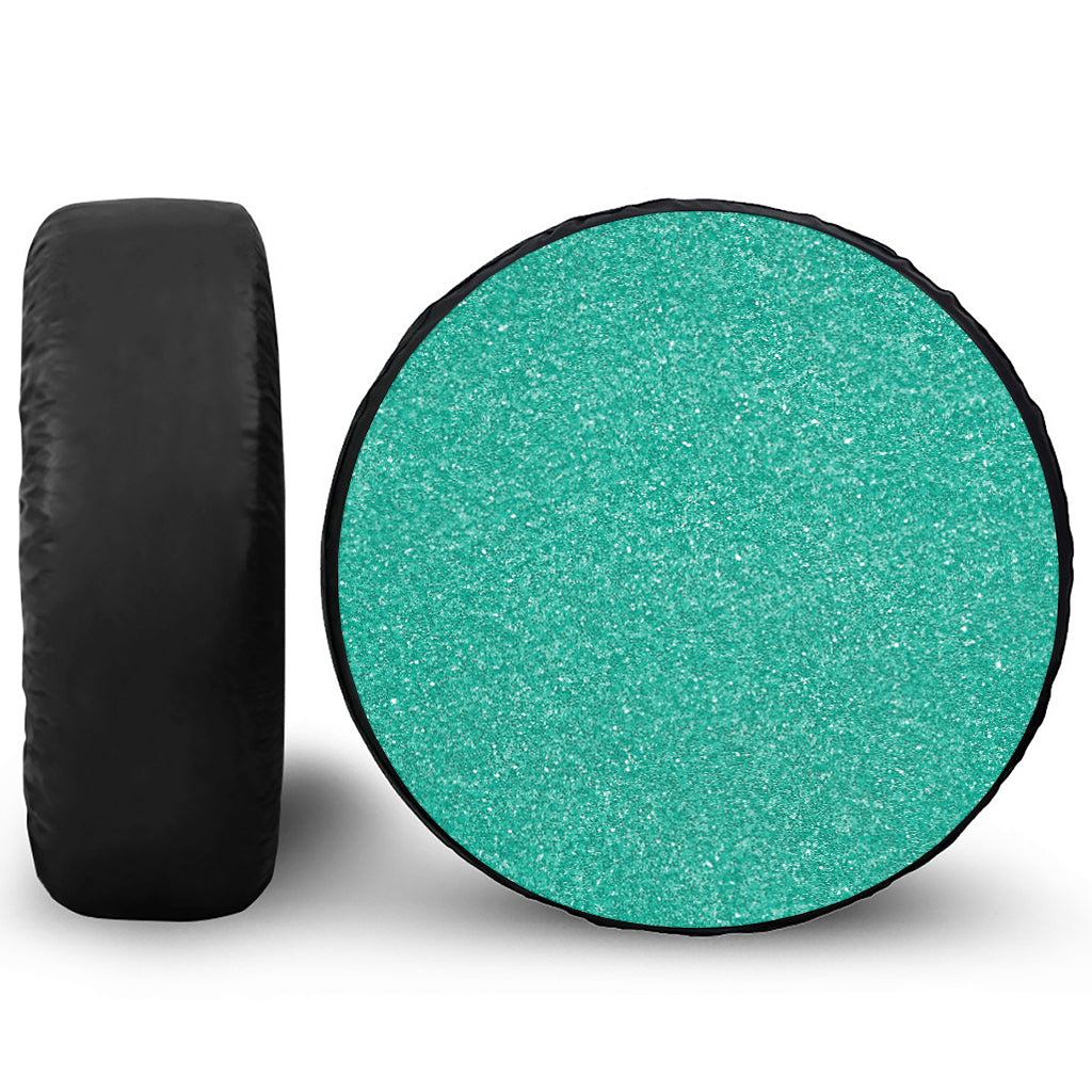 Turquoise (NOT Real) Glitter Print Leather Spare Tire Cover