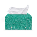 Turquoise (NOT Real) Glitter Print Leather Tissue Box Cover