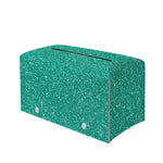 Turquoise (NOT Real) Glitter Print Leather Tissue Box Cover