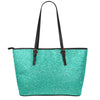 Turquoise (NOT Real) Glitter Print Leather Tote Bag