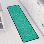 Turquoise (NOT Real) Glitter Print Long Kitchen Mat