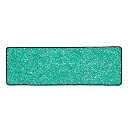 Turquoise (NOT Real) Glitter Print Long Kitchen Mat