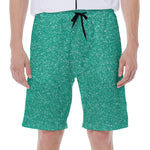Turquoise (NOT Real) Glitter Print Men's Beach Shorts