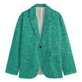 Turquoise (NOT Real) Glitter Print Men's Cotton Blazer
