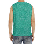 Turquoise (NOT Real) Glitter Print Men's Fitness Tank Top