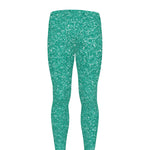 Turquoise (NOT Real) Glitter Print Men's leggings